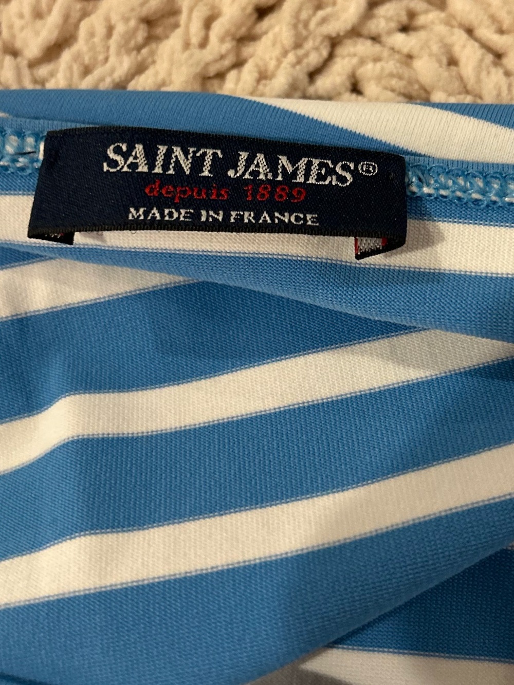 Saint James Propriano UV Fabric Blue and White Striped Midi Dress - Picture 6 of 10